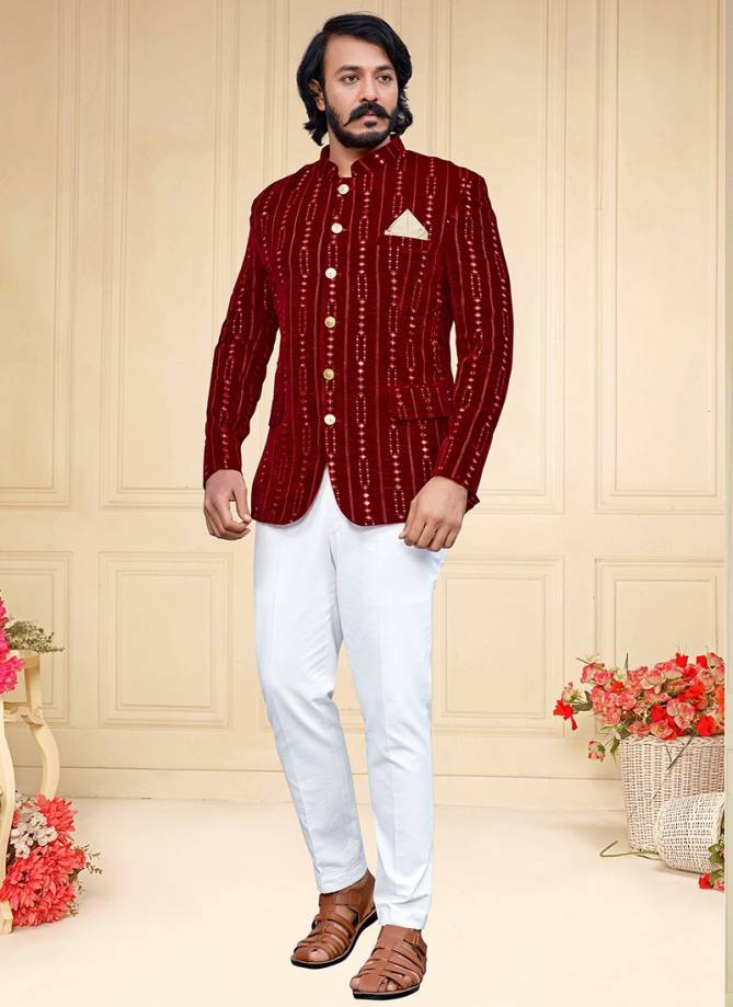 Outluk Vol 85 party Wear Wholesale Velvet Jodhpuri Suit Collection 